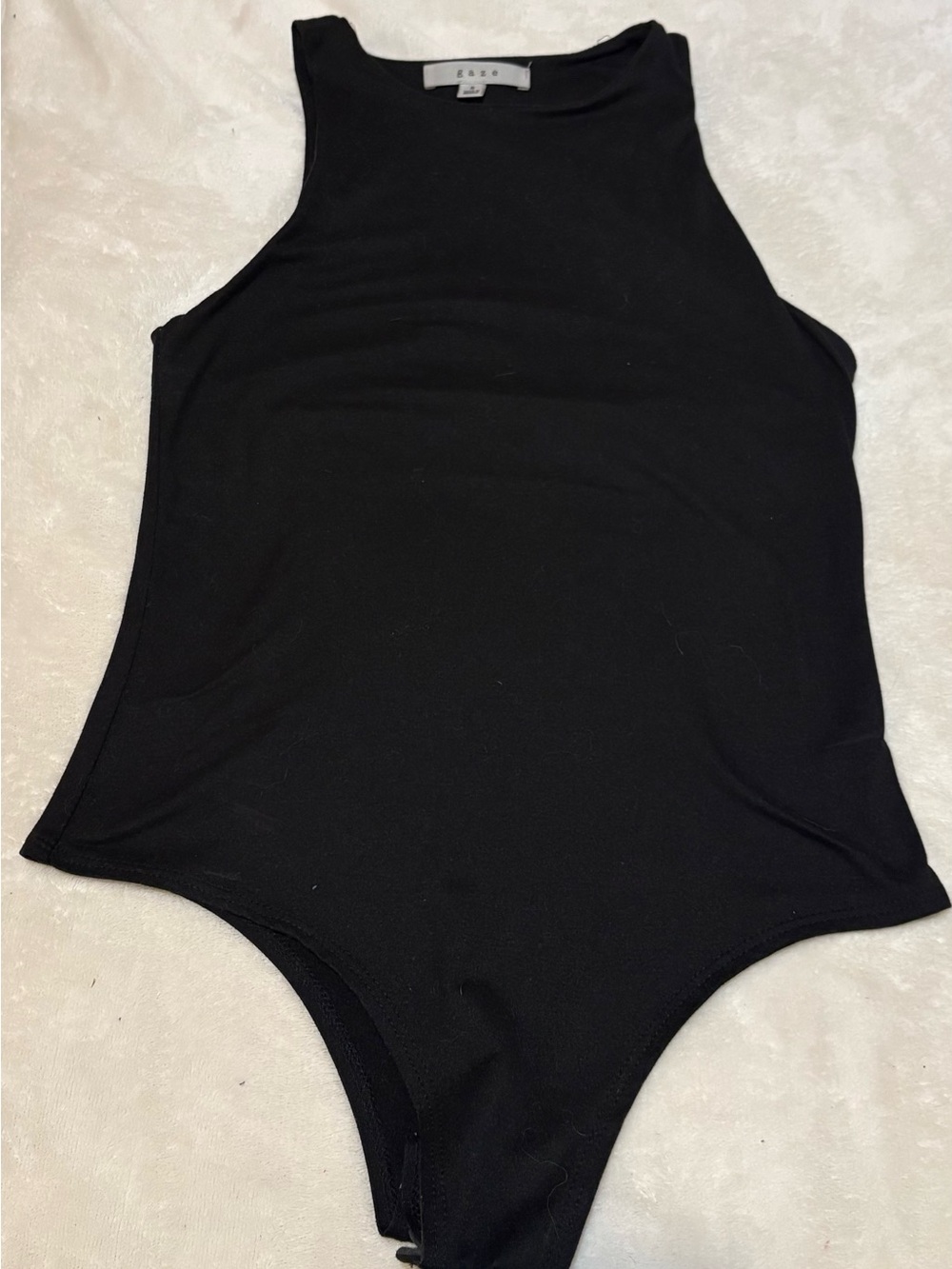 gaze Black Sleeveless Ribbed Bodysuit